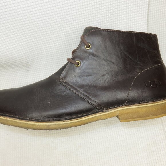 UGG Chukka Boots Leighton 3275 Leather Chocolate Brown Mens 10.5